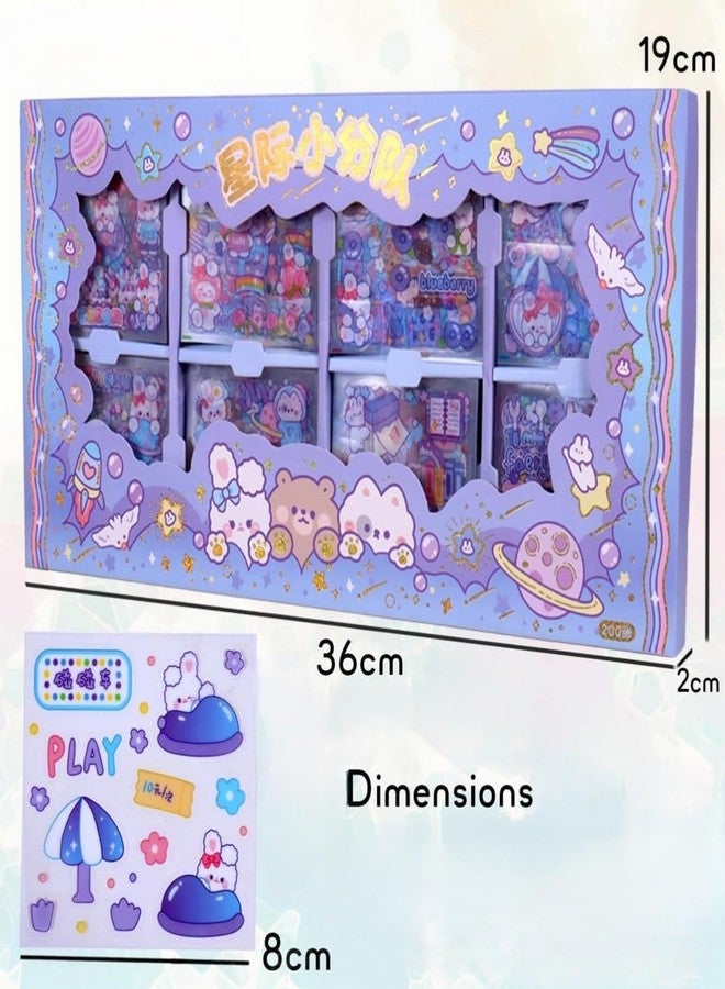 LANLOY 2000PCS/200 Sheets, Self Adhesive Vintage Nature Stickers, Retro Decorative Stickers for Scrapbook, Stickers for projects and Water Bottle, Waterproof Vinyl Stickers Gifts For Kids (Purple) - Image 3